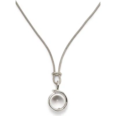 Lady Grey Sling Quartz Pendant Necklace In Metallic