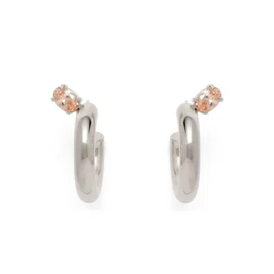 Lady Grey Tilt Hoop Earrings