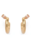 Lady Grey Tilt Hoop Earrings In Gold/peach