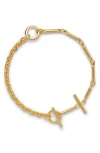 Lady Grey Triplet Toggle Bracelet In Burgundy