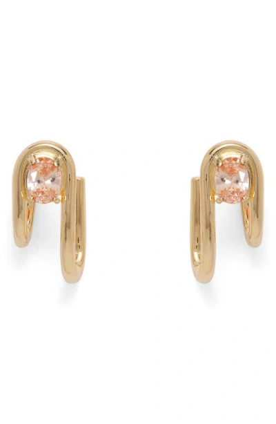 Lady Grey Vera Hoop Earrings In Gold/ Peach