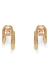 Lady Grey Vera Hoop Earrings In Gold/peach