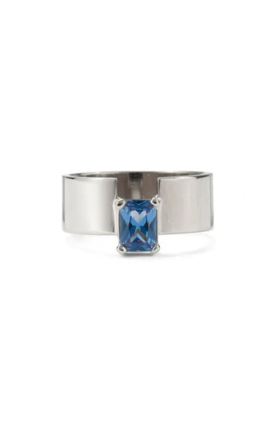 Lady Grey Wade Split Ring In Silver/ Blue Zircon