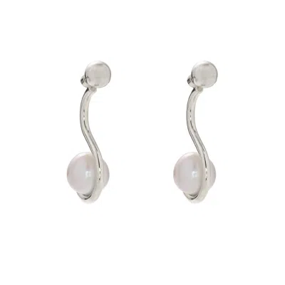 Lady Grey Women's Pearl Ivy Earrings In Silver In Pattern