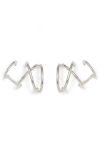 Lady Grey X Ear Cuff Earrings In Silver