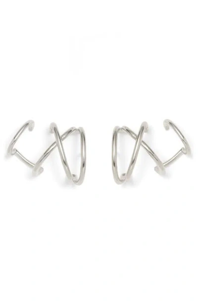 Lady Grey X Ear Cuff Earrings In Silver