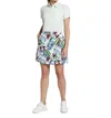 Lady Hagen 16" Palm Overlap Skort In Painterly Palm Mint