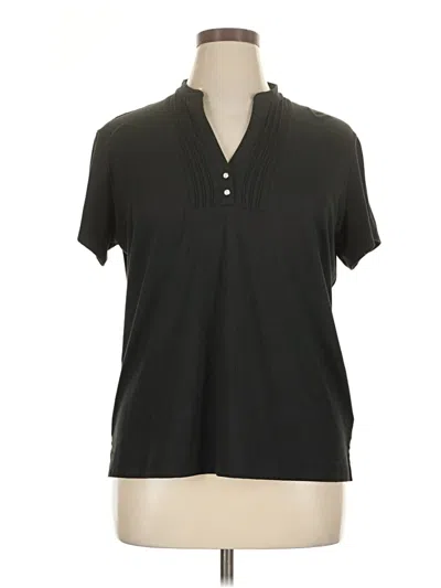 Pre-owned Lady Hagen Short Sleeve Blouse In Black