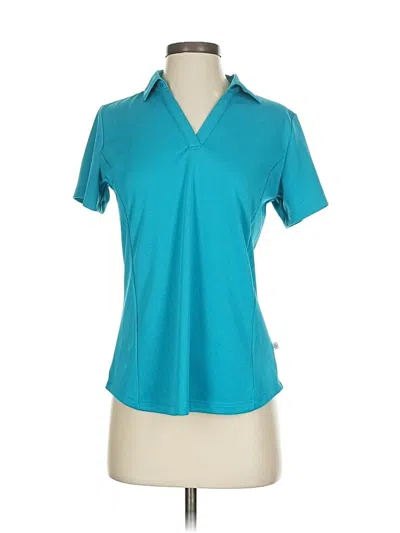Pre-owned Lady Hagen Short Sleeve Blouse In Blue