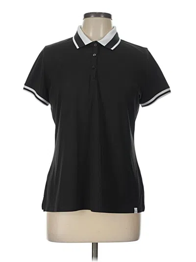 Pre-owned Lady Hagen Short Sleeve Top Black Collared Neckline Tops