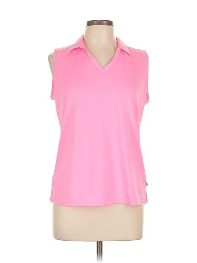 Pre-owned Lady Hagen Sleeveless Polo Shirt In Pink