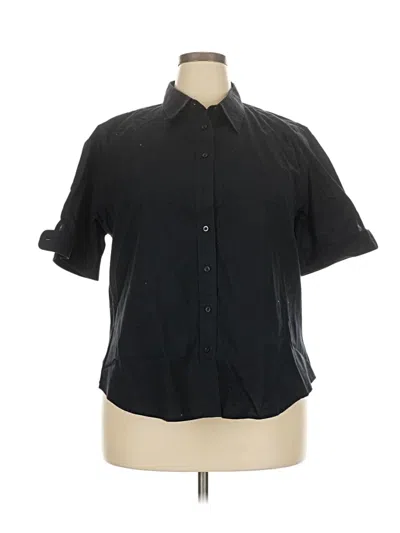 Pre-owned Lady Hathaway Short Sleeve Blouse In Black
