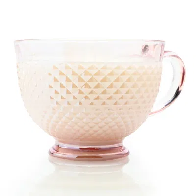 Lady Primrose Reminiscent Tearoom Candle In Diamond Cut Teacup In Pink