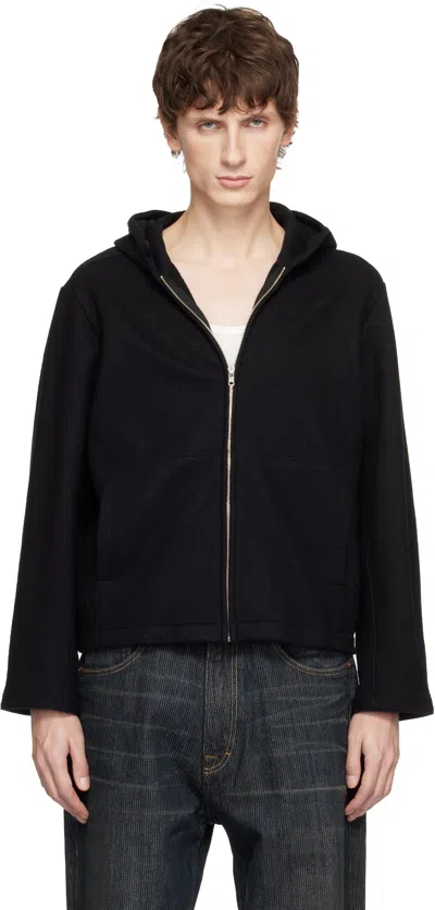 Lady White Co. Black Wool Zip Hoodie