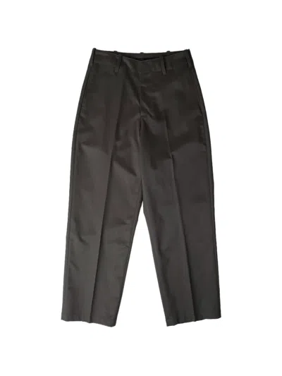 Lady White Co. Cotton Wide-leg Trousers In Gray