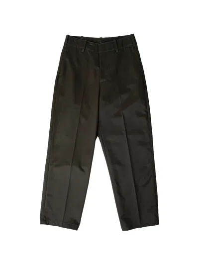 Lady White Co. Cotton Wide-leg Trousers In Green