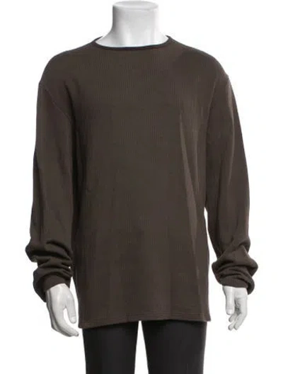 Pre-owned Lady White Co. Crew Neck Long Sleeve T-shirt In Brown