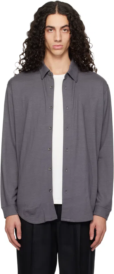 Lady White Co. Gray Wool Button Up Shirt