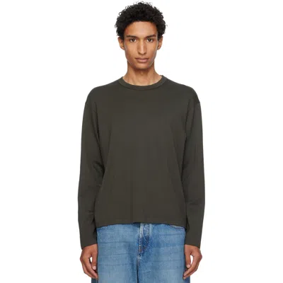 Lady White Co. Green Pima Lock L/s T-shirt In Granite