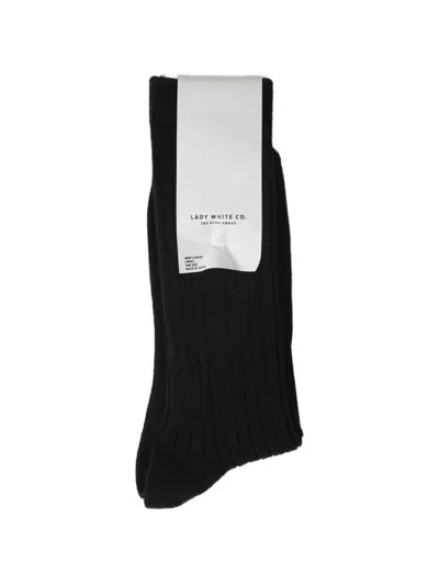 Lady White Co. Knit Ribbed Socks In Black