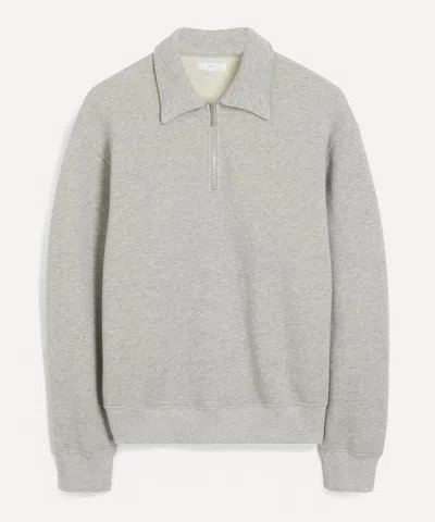 Lady White Co. Mens Cotton Quarter-zip Sweatshirt In Gray