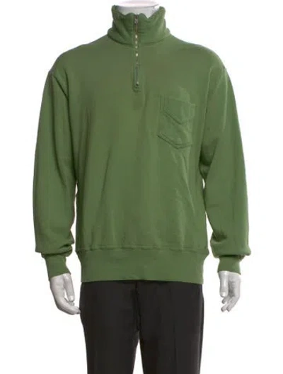 Pre-owned Lady White Co. Mock Neck Long Sleeve Sweatshirt In Green