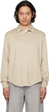 Lady White Co. Off-white L/s Jersey Button Down Shirt In Off White