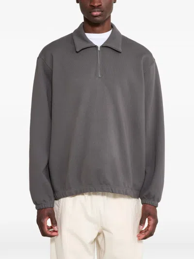 Lady White Co. Topper Quarter-zip Sweatshirt In Gray