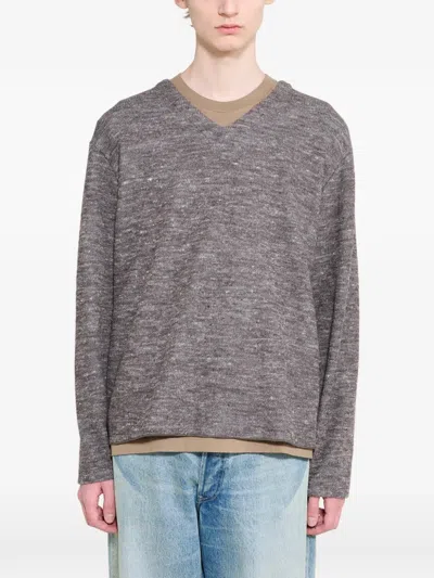 Lady White Co. V-neck Sweater In Gray