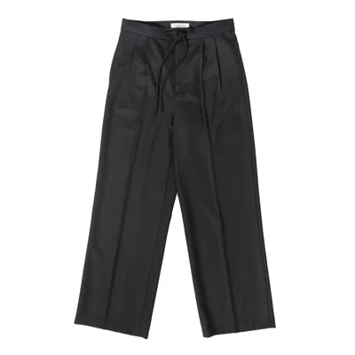 Laelen Women's Wool Tailored Drawstring Trouser Dark Grey In Gray