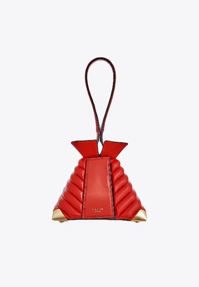 Laetis Farah Nappa Leather Top Handle Bag In Red