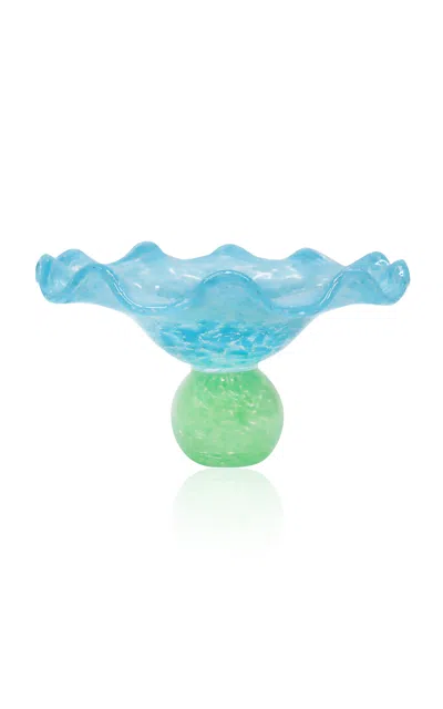 Laetitia Rouget - Ana Glass Soucoupe  Green And Turquoise - Multi In Blue