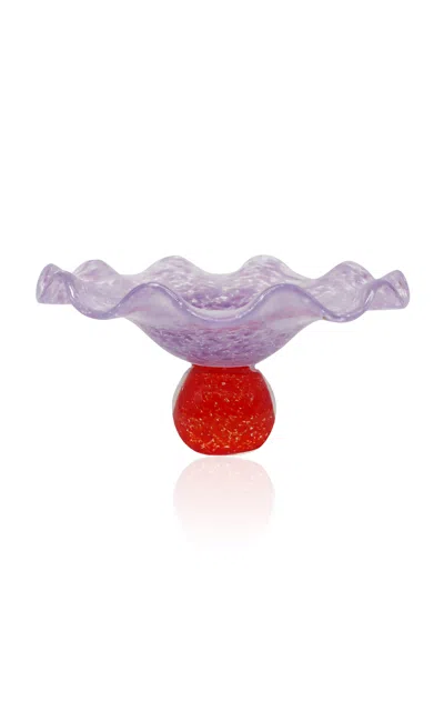 Laetitia Rouget - Ana Glass Soucoupe Red And Lilac - Multi In Purple