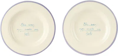 Laetitia Rouget Beige 'the Way You Make Me Feel' Plate Set In Multi