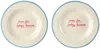 Laetitia Rouget Blue & White 'open For Dodgy Business' Dessert Plate Set In Lt Blue