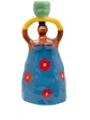 Laetitia Rouget Blue Nina Earthenware Candle Holder In Blue