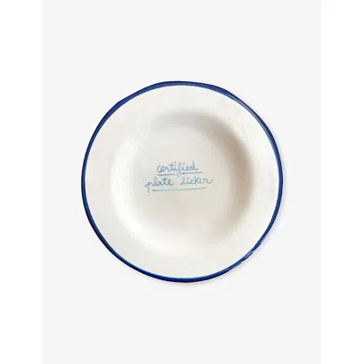 Laetitia Rouget D And Blue Dessert Plate Certified Plate Licker Ceramic Plate 20cm In White