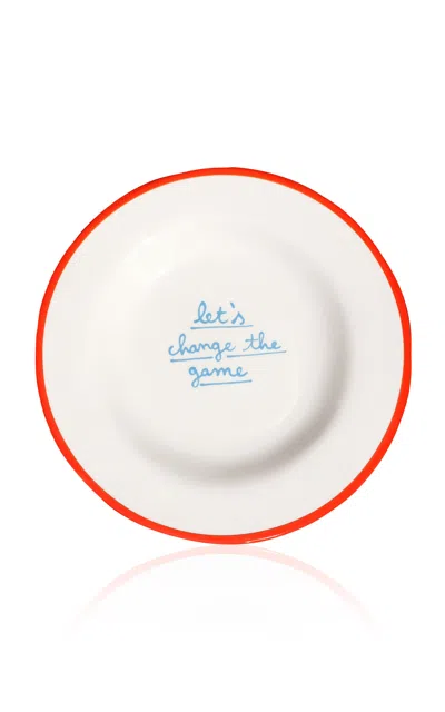 Laetitia Rouget - Dessert Plate Let's Change The Game - Multi In Red