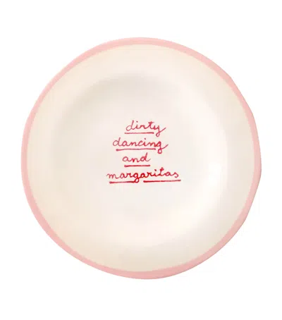 Laetitia Rouget Dirty Dancing And Margaritas Plate In Pink