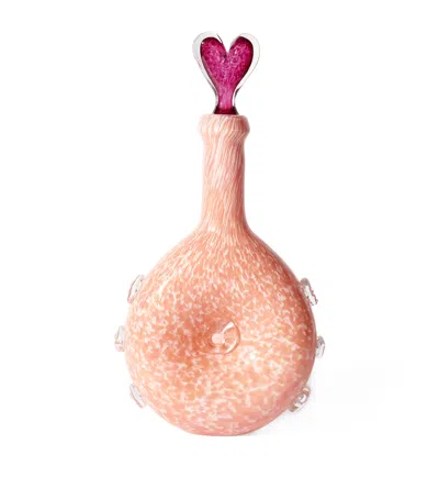 Laetitia Rouget Glass Amour Carafe In Pink