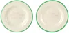 Laetitia Rouget Green & White 'tell Me What You Really Want' Dessert Plate Set In Green