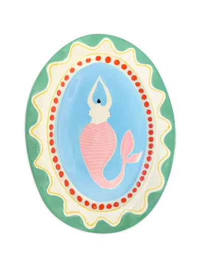Laetitia Rouget Large Mermaid-print Decorative Plate In Multi