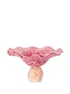 Laetitia Rouget Set Of 2 Lola Pink Glass Soucoupe In Pink