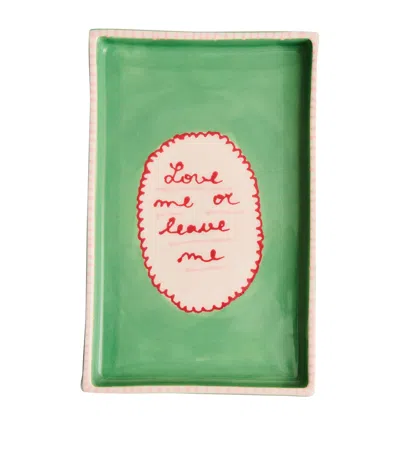 Laetitia Rouget Love Me Or Leave Me Trinket Tray In Green