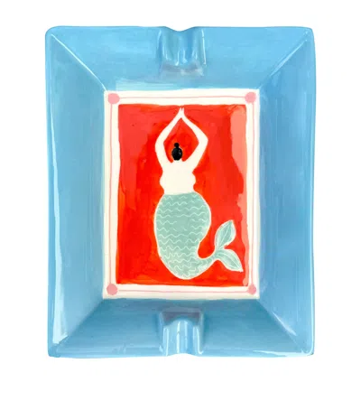 Laetitia Rouget Mermaid Ashtray In Blue