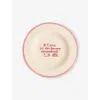 Laetitia Rouget A La Folie Stoneware Dessert Plate 21cm Pink And Red In Pink And Red