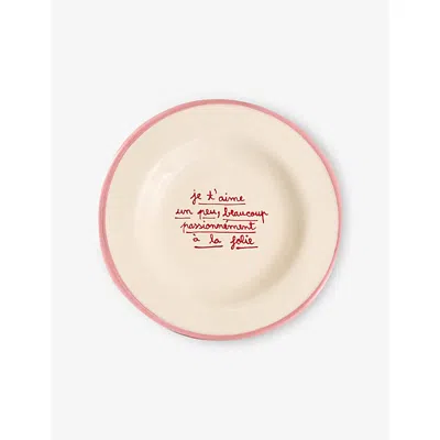 Laetitia Rouget A La Folie Stoneware Dessert Plate 21cm Pink And Red
