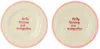 Laetitia Rouget Pink & Red 'dirty Dancing' Dessert Plate Set In Dirty Dancing
