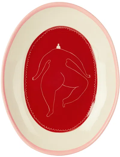 Laetitia Rouget Pink & Red Friday Night Plate In Friday Night Pink An