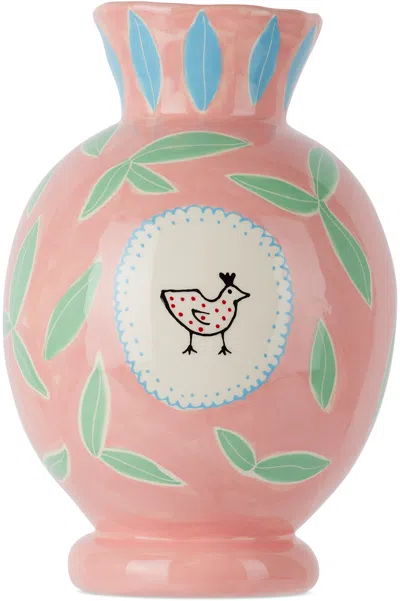 Laetitia Rouget Pink 'listen To The Birds' Vase